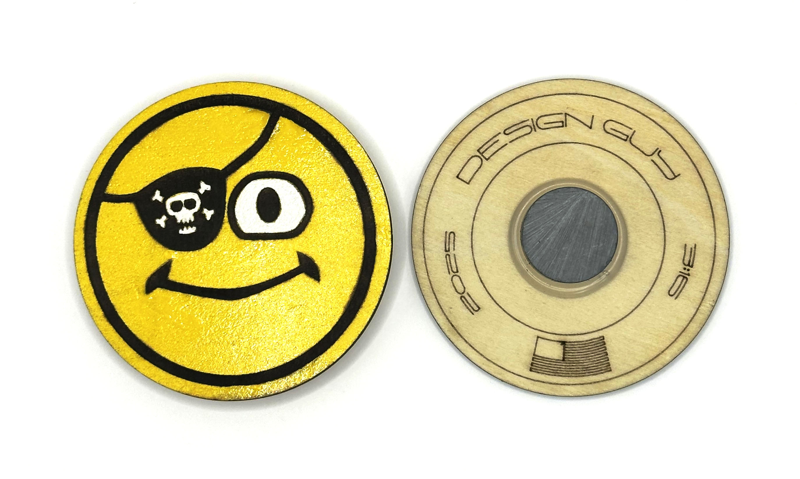 Another style of laser engraved smiley face magnet