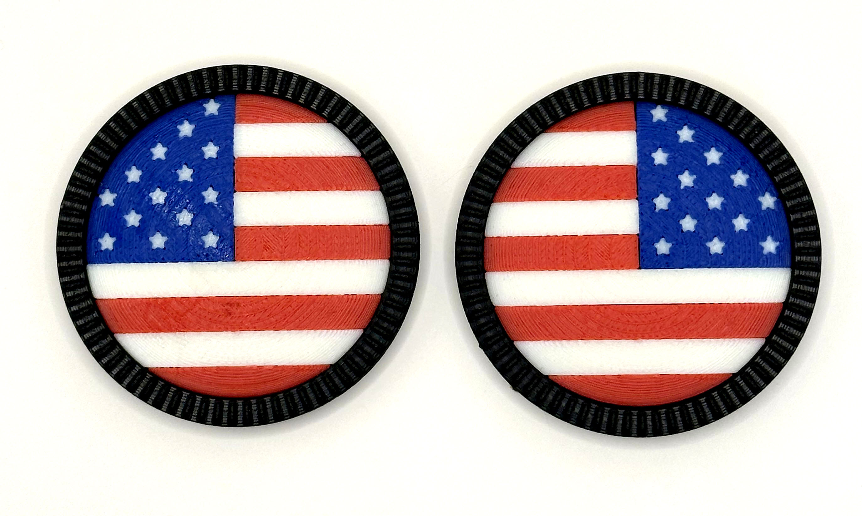 3D printed American flag Jeep Rated badges